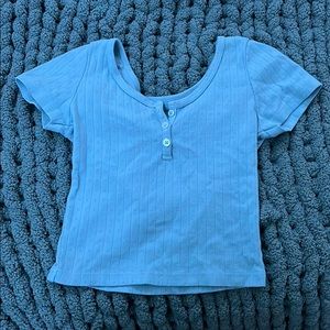 Brandy Melville Blue Baby Tee